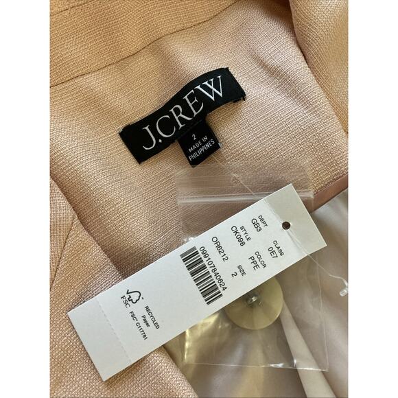 J Crew Arden Blazer Jacket Sz 2 NWT Blush Pink CK098 Academia Prep Capsule $278 - Picture 4 of 10
